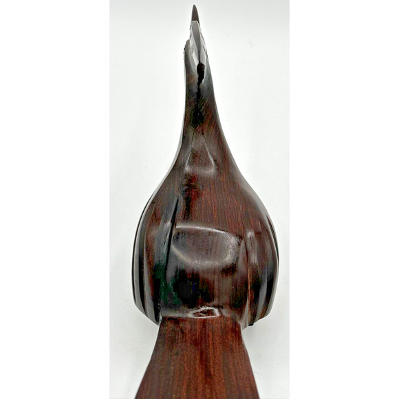 Vintage Roadrunner Bird Figurine Hand Carved Wood 11.5" U191 - Picture 8 of 8